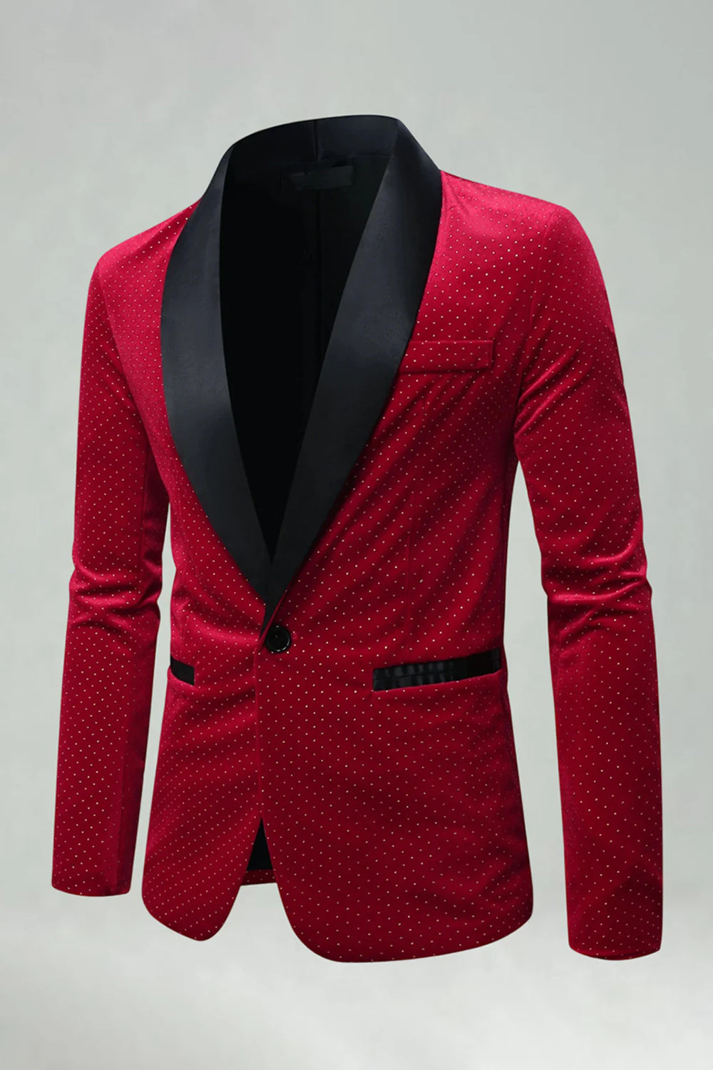 Blazer de bal pour hommes à revers en velours vert en velour - Image 9