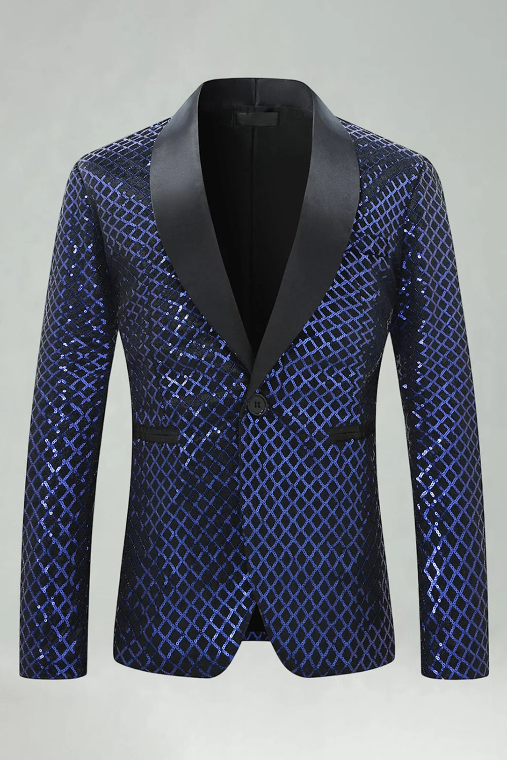 Blazer de bal pour hommes en revers à paillettes vertes - Image 9