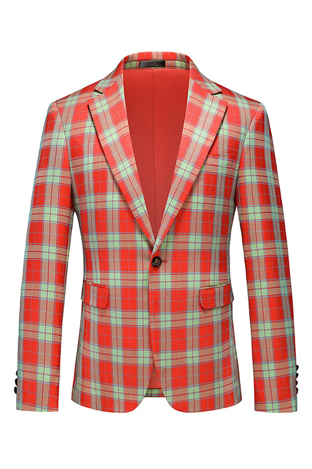 Blazer de bal rayé à revers cranté vintage rouge