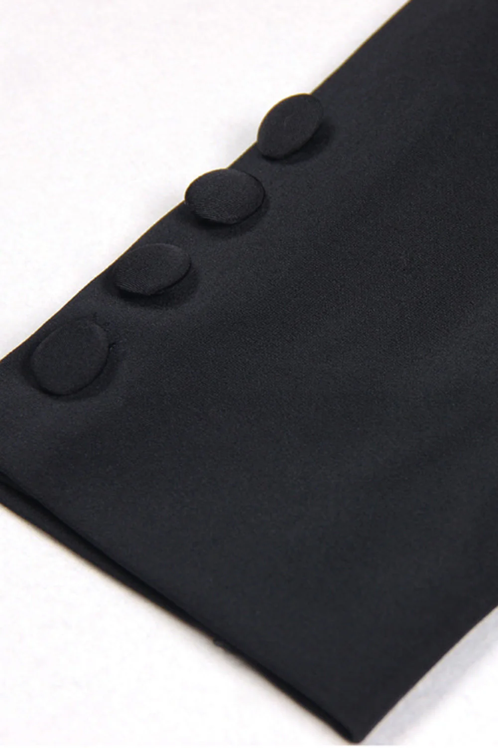 Blazer féminin à revers en châle Velevt noir avec nœud - Image 2