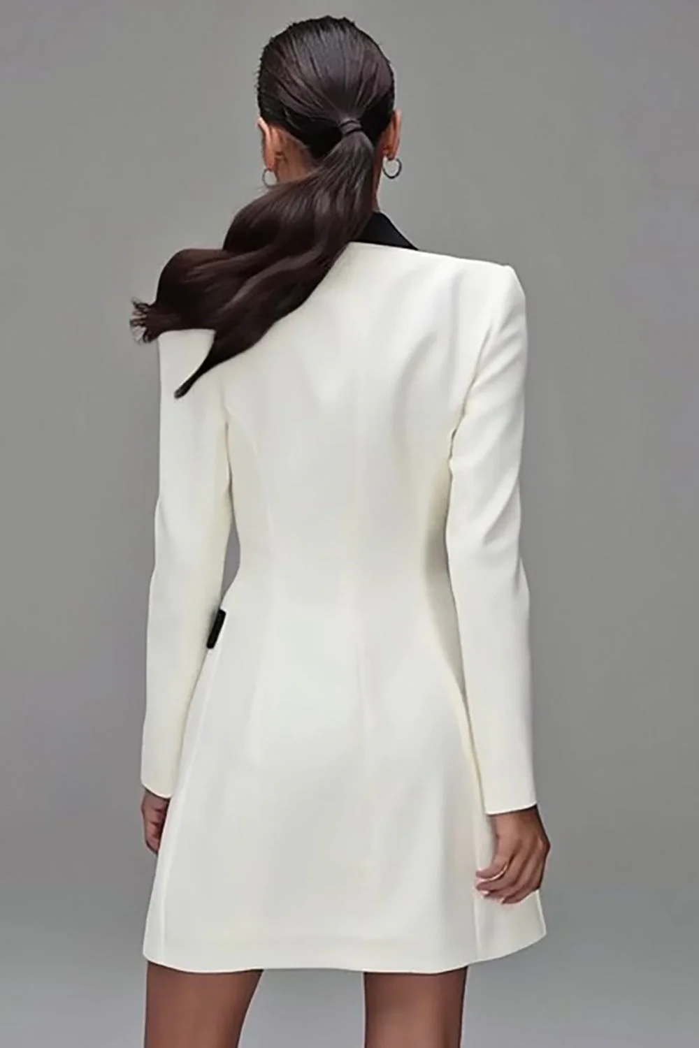 Blazer Femme Châle Ivoire À Double Boutonnage - Image 2