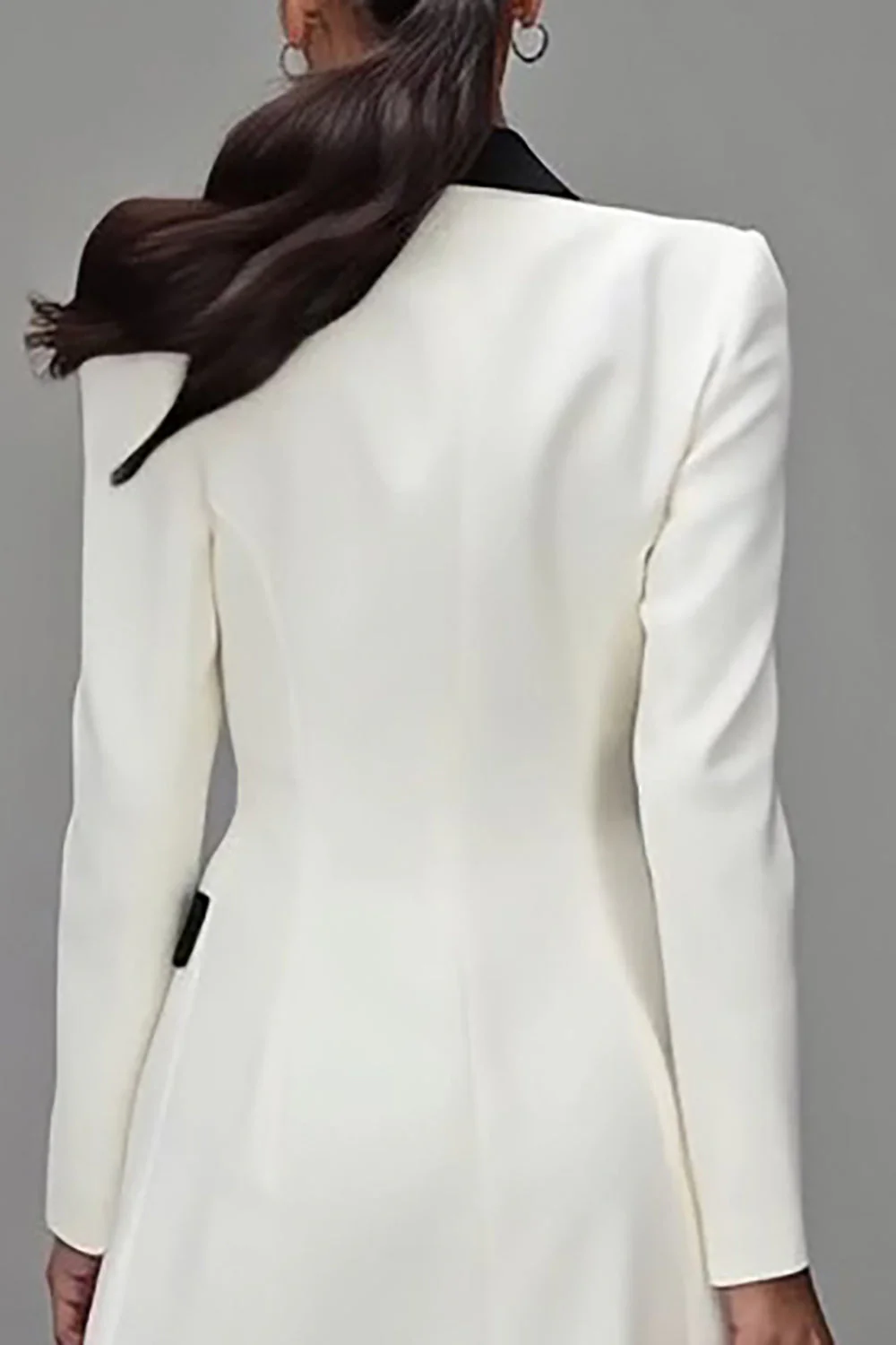 Blazer Femme Châle Ivoire À Double Boutonnage - Image 4