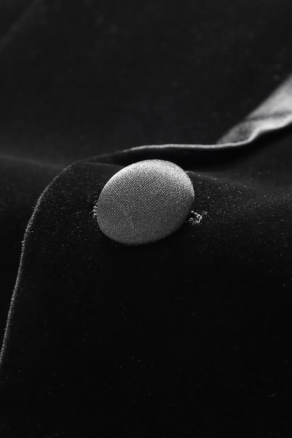 Blazer formel à revers pointu en velours noir - Image 3