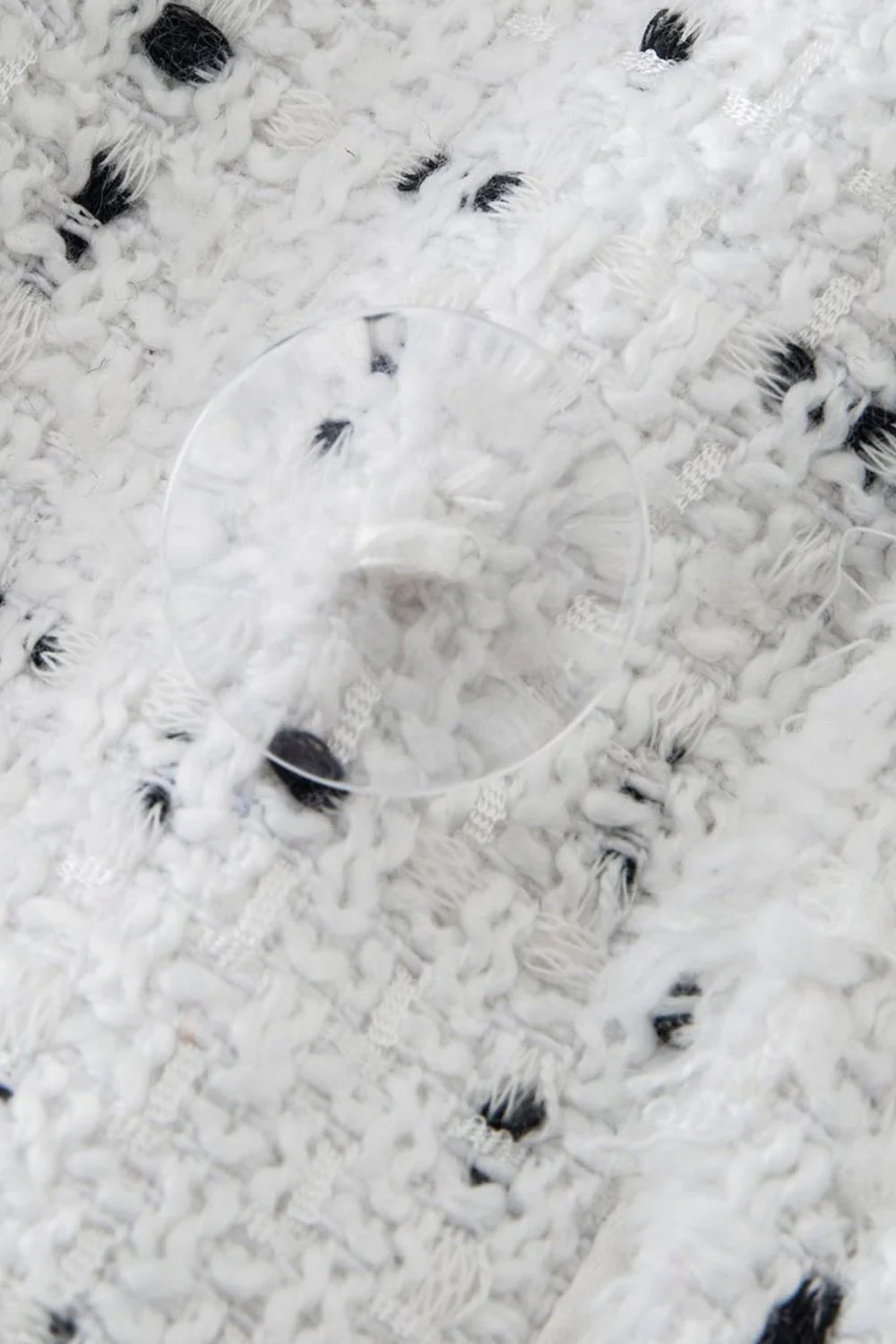 Blazer midi à pois blanc à double boutonnage pour femme - Image 4