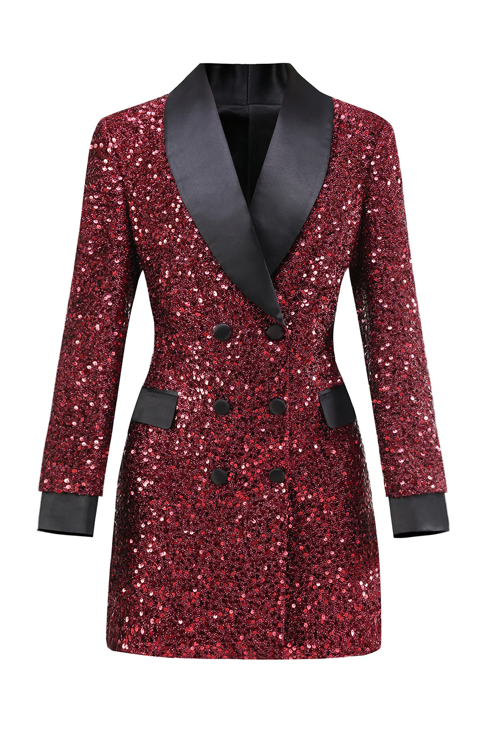 Blazer moulant moulant bordeaux scintillant pour femme