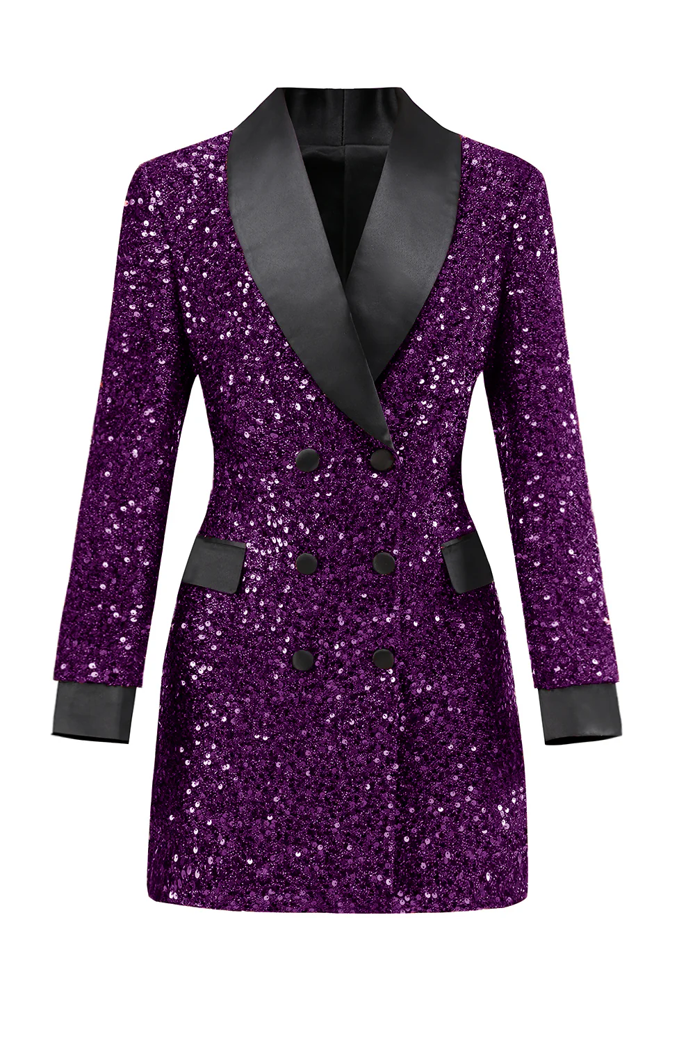 Blazer moulant moulant bordeaux scintillant pour femme - Image 12