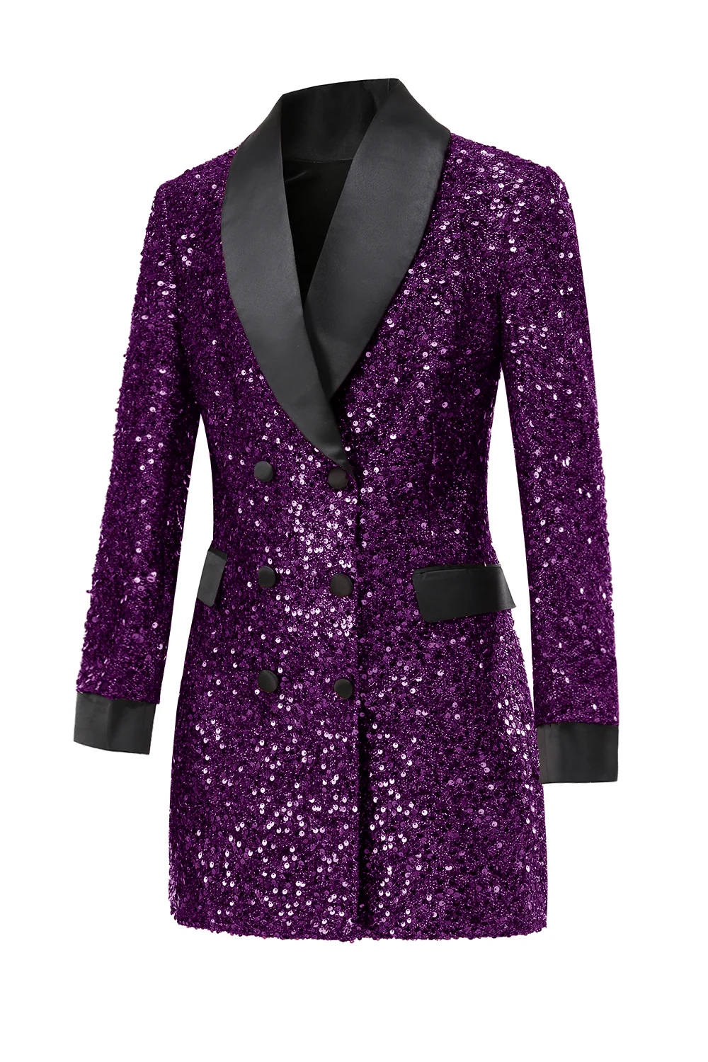 Blazer moulant moulant bordeaux scintillant pour femme - Image 14