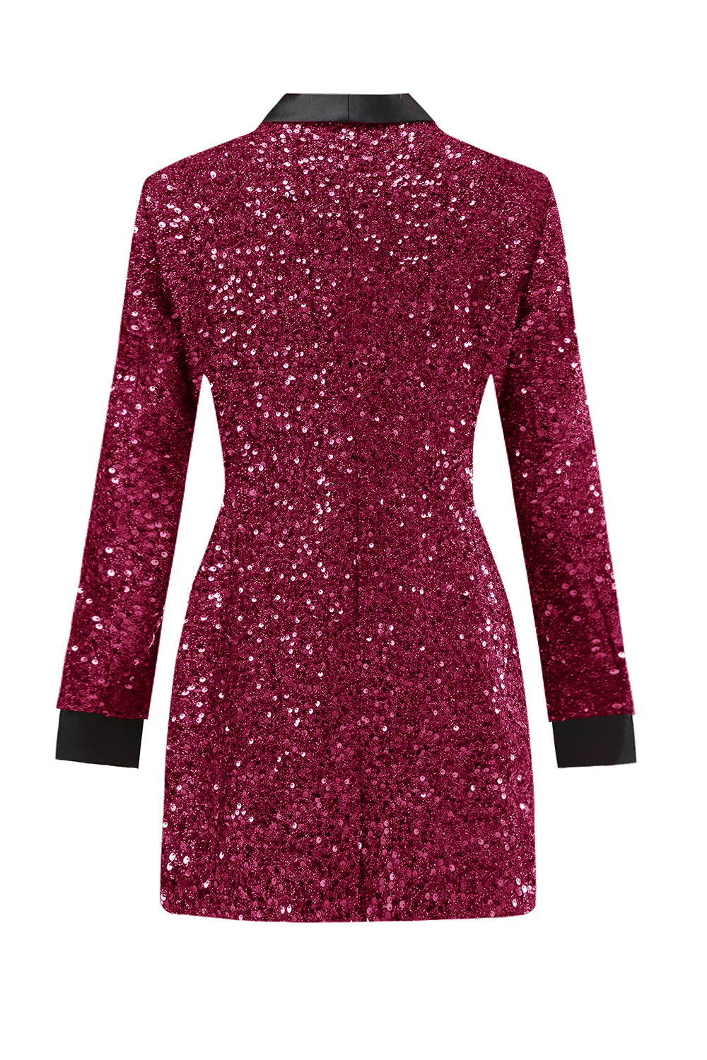 Blazer moulant moulant bordeaux scintillant pour femme - Image 16