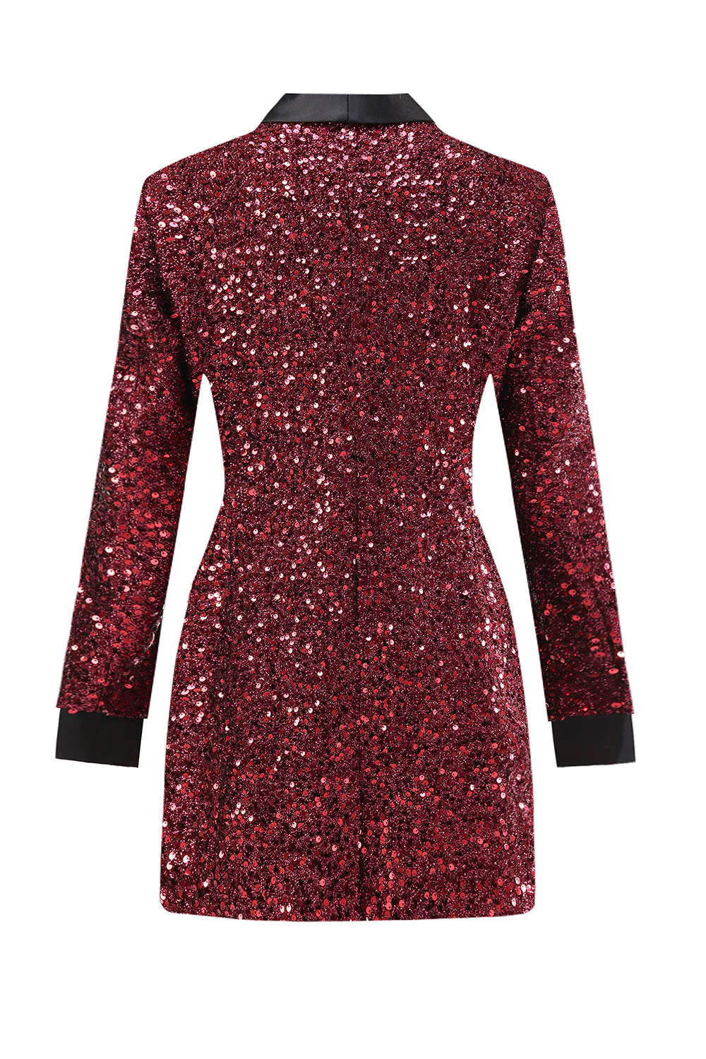 Blazer moulant moulant bordeaux scintillant pour femme - Image 2