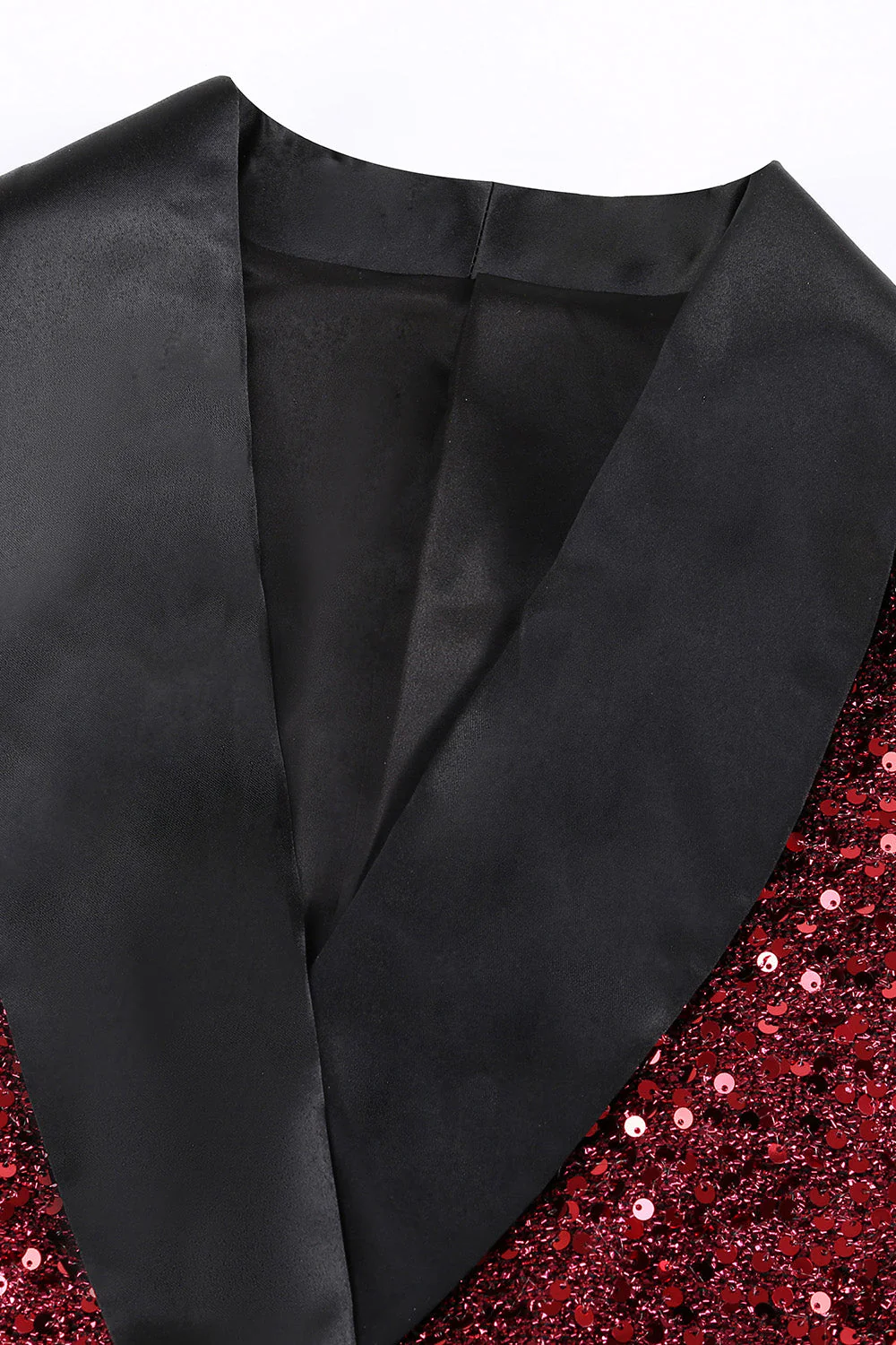 Blazer moulant moulant bordeaux scintillant pour femme - Image 4