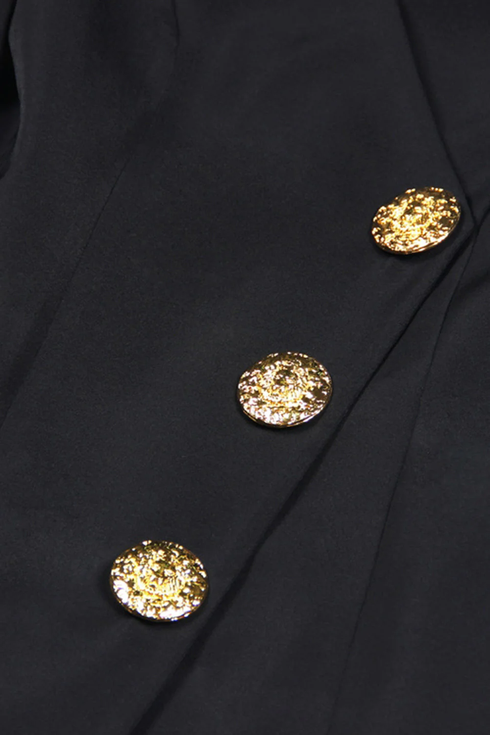 Blazer noir en satin à col en V - Image 4