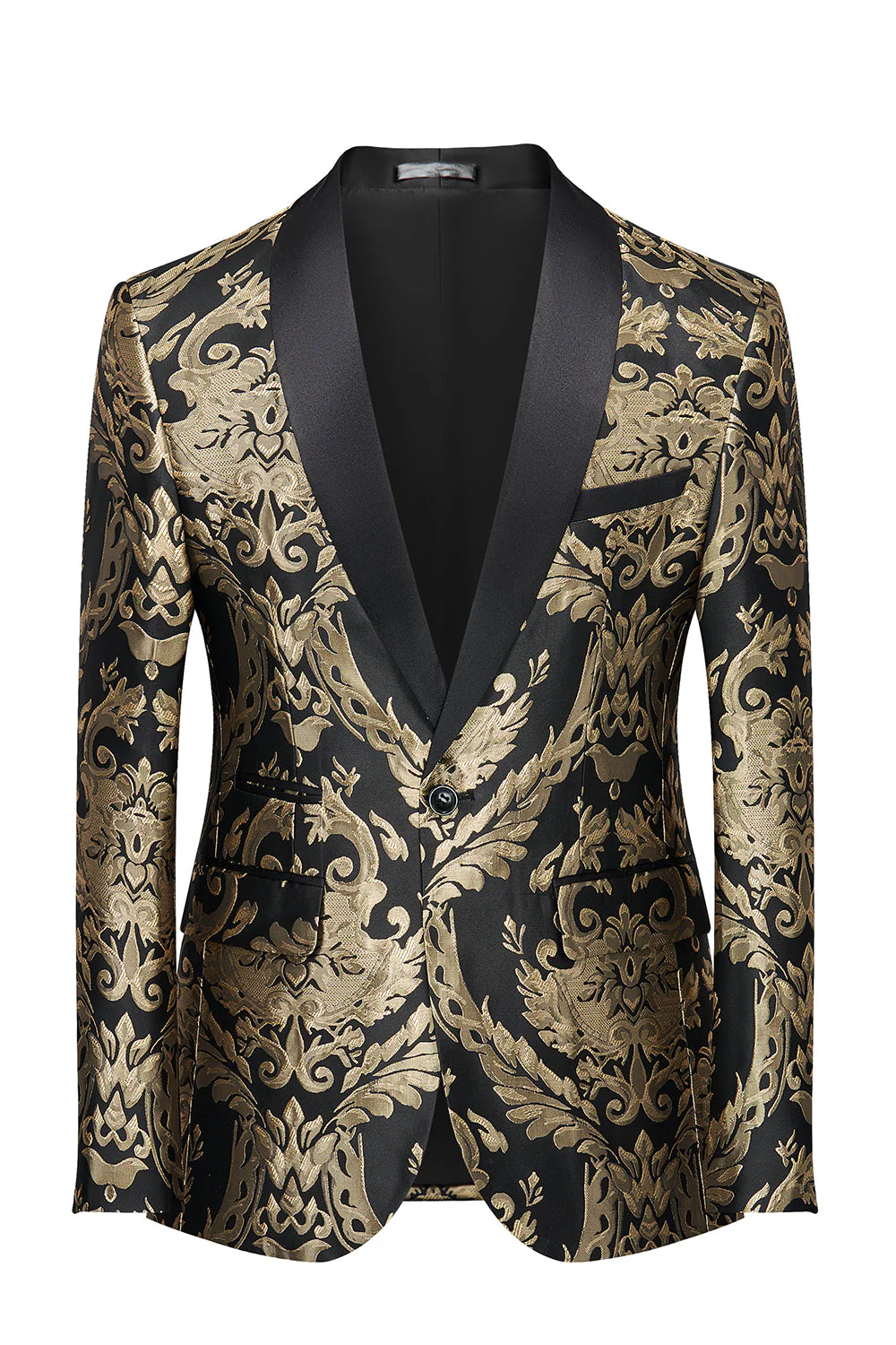 Blazer pour homme noir brodé doré