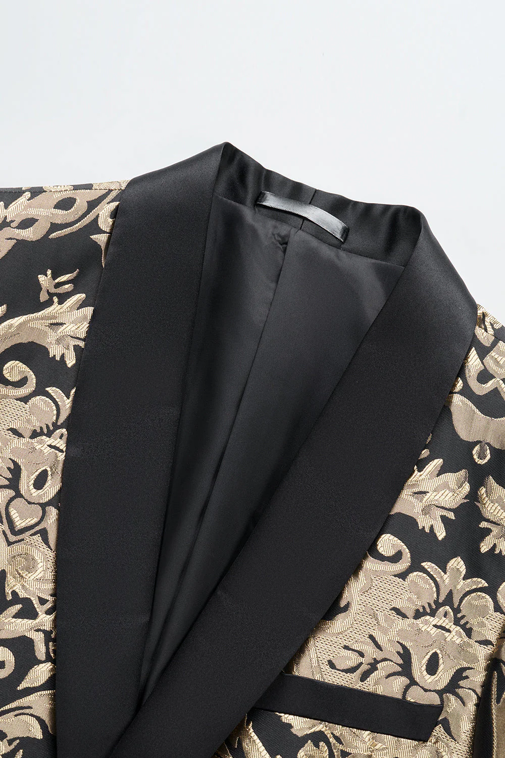 Blazer pour homme noir brodé doré - Image 6