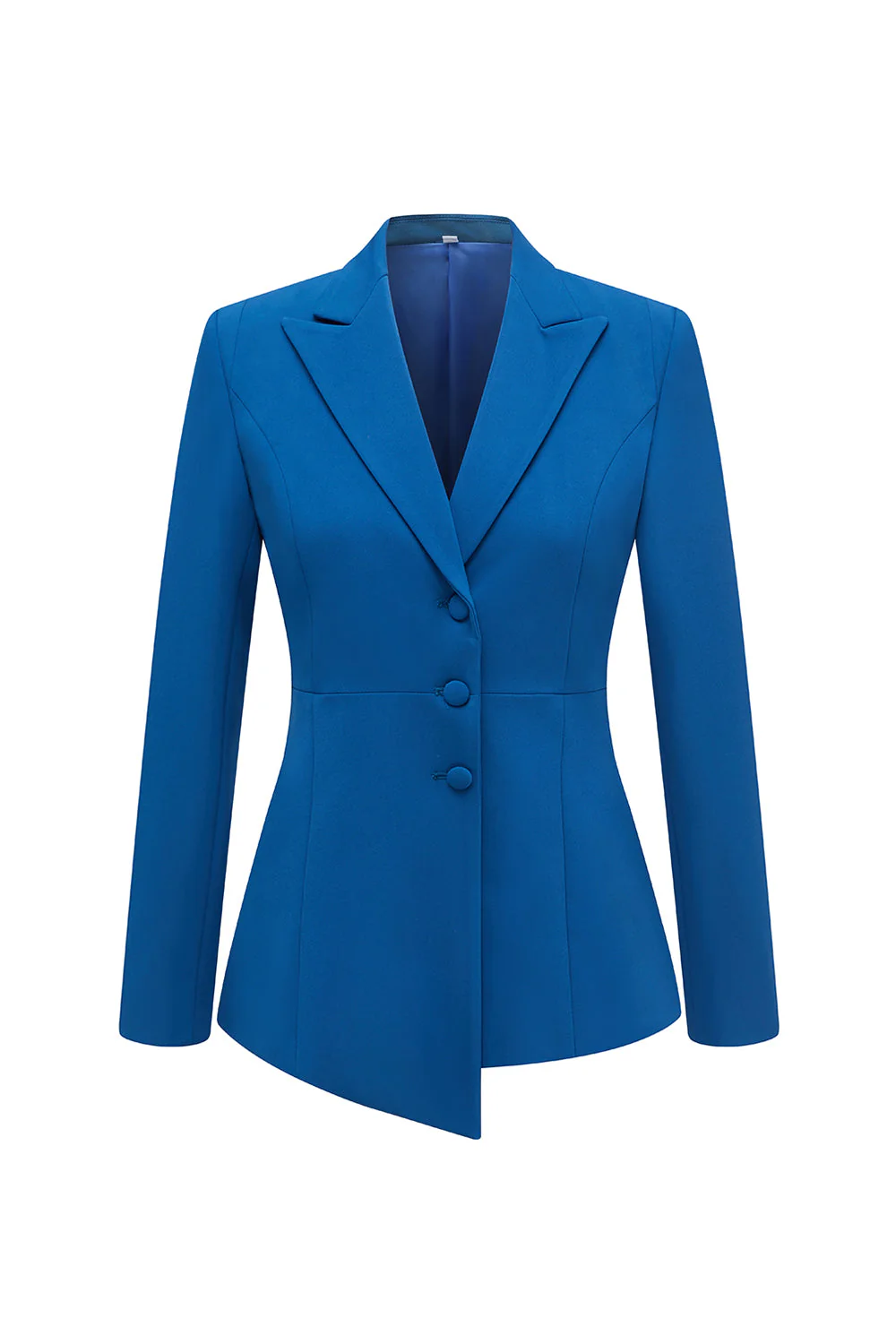 Bleu foncé 2 pièces pointe revers simple boutonnage femmes bal costumes - Image 5