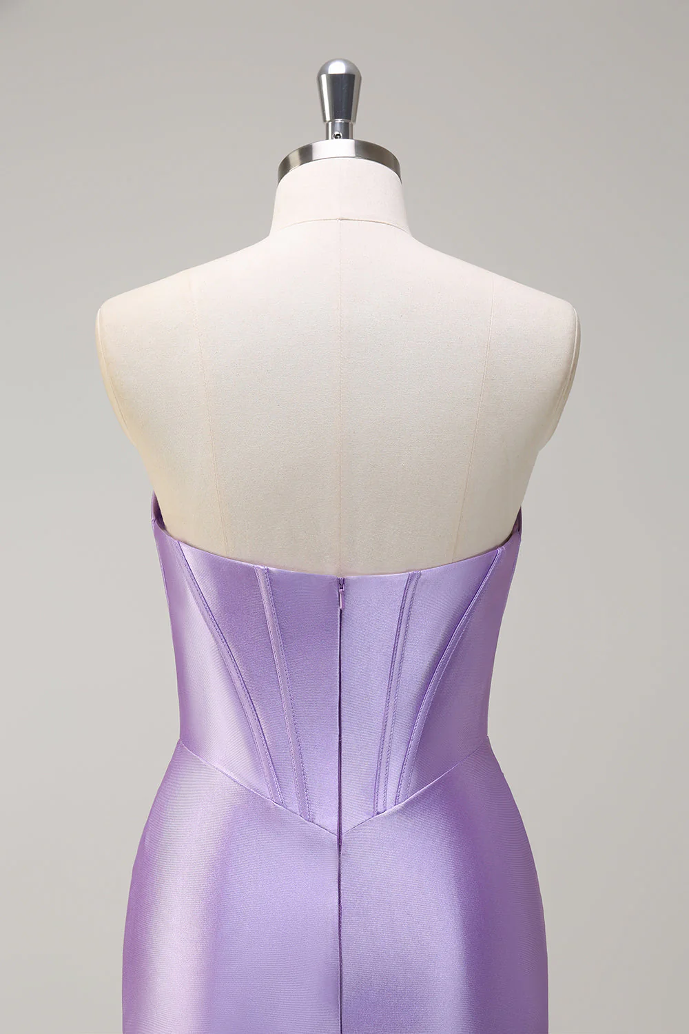 Bleu royal Sirène sans bretelles Corset Sequin Ruched Robe longue de bal avec fente - Image 11