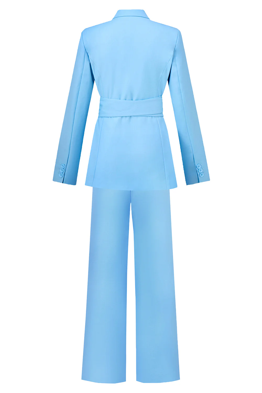 Blue Peak Lapel Costumes 2 pièces pour femmes avec ceinture - Image 2