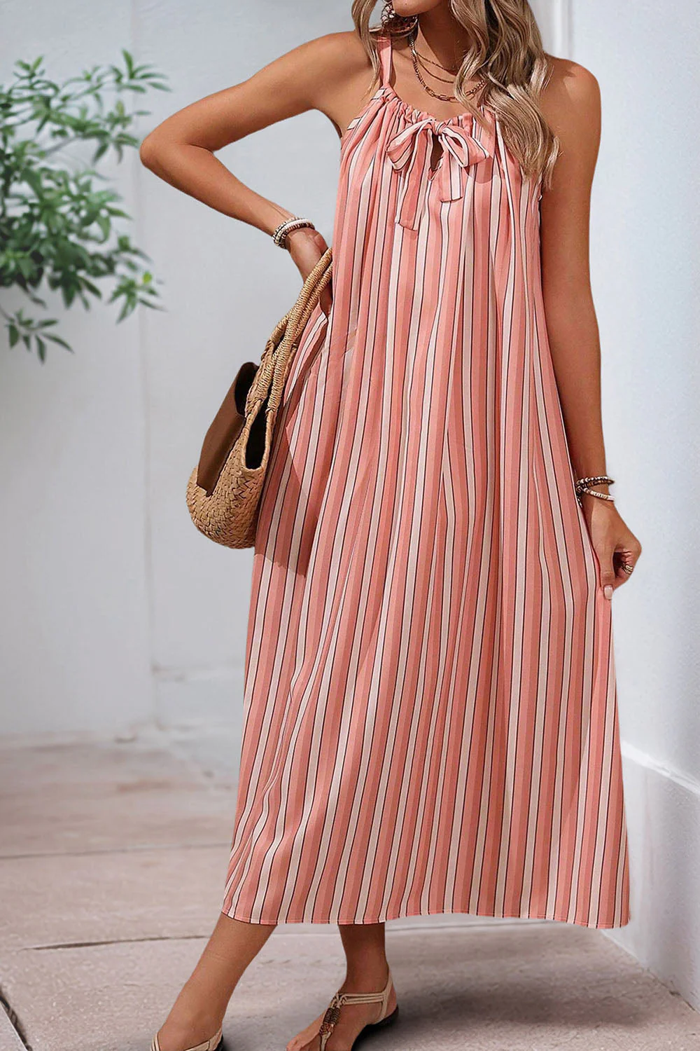 Blush A Line Spaghetti Robe d’été sans bretelles - Image 3