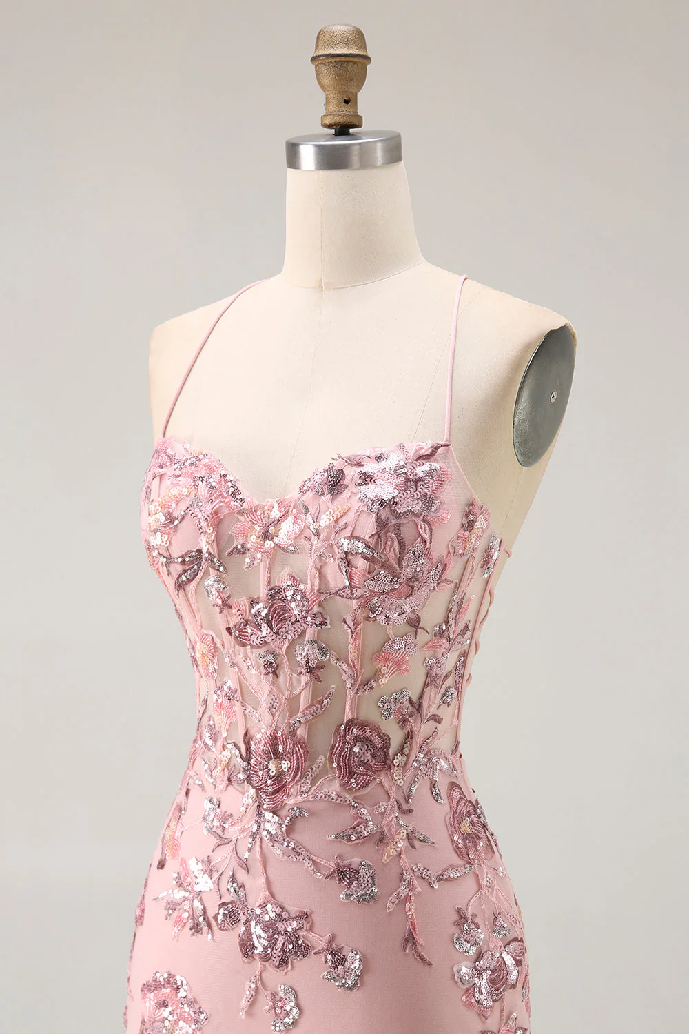 Blush Sirène Corset Applique Robe de Bal Longue avec Perles - Image 8