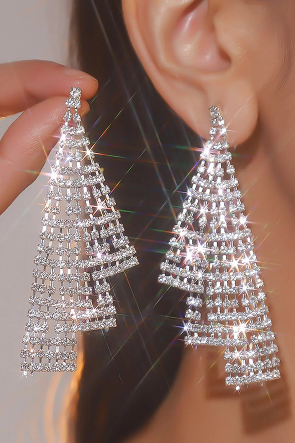 Boucles d’oreilles argent strass