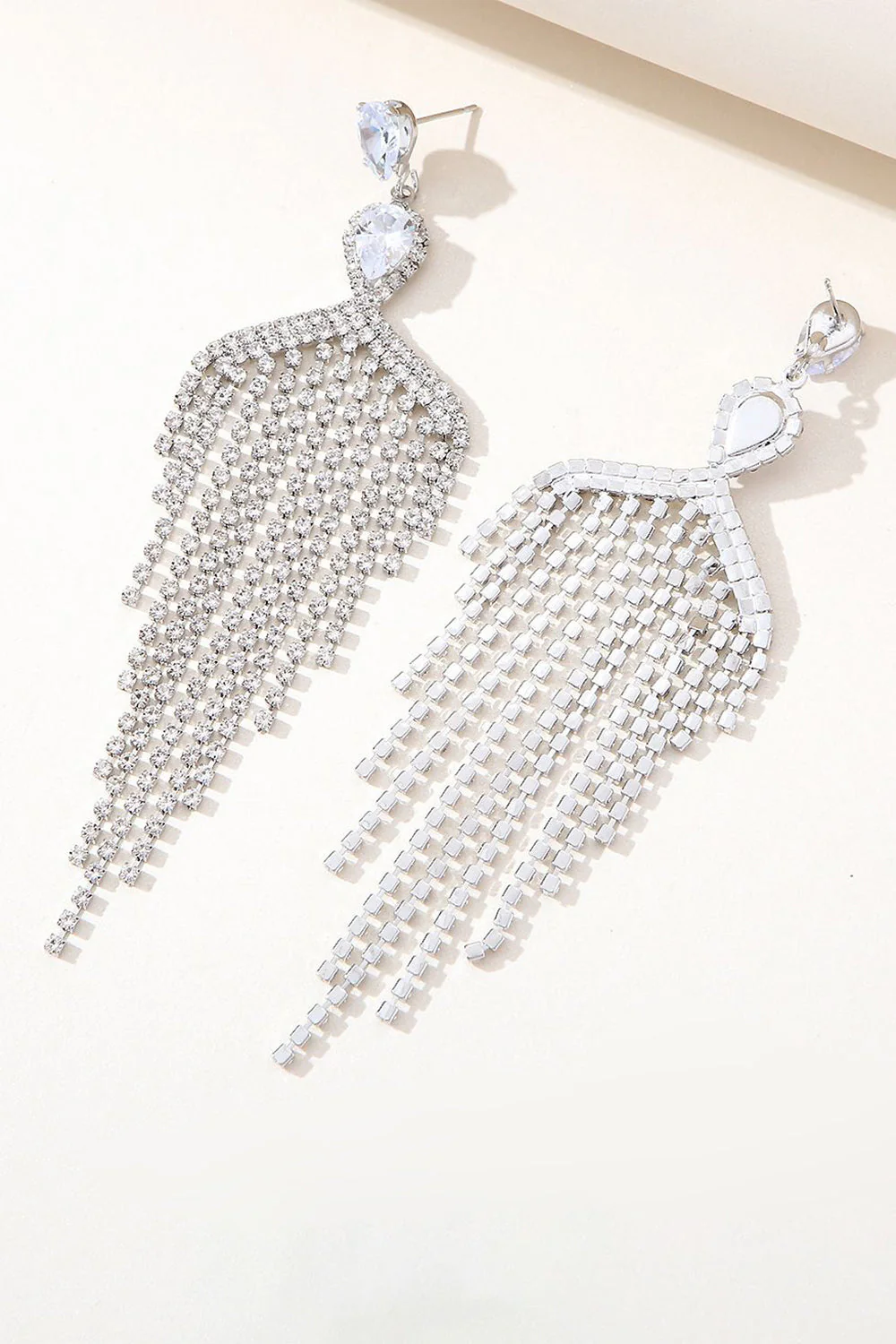 Boucles d’oreilles en Argent Zircon Tassel Strass - Image 3