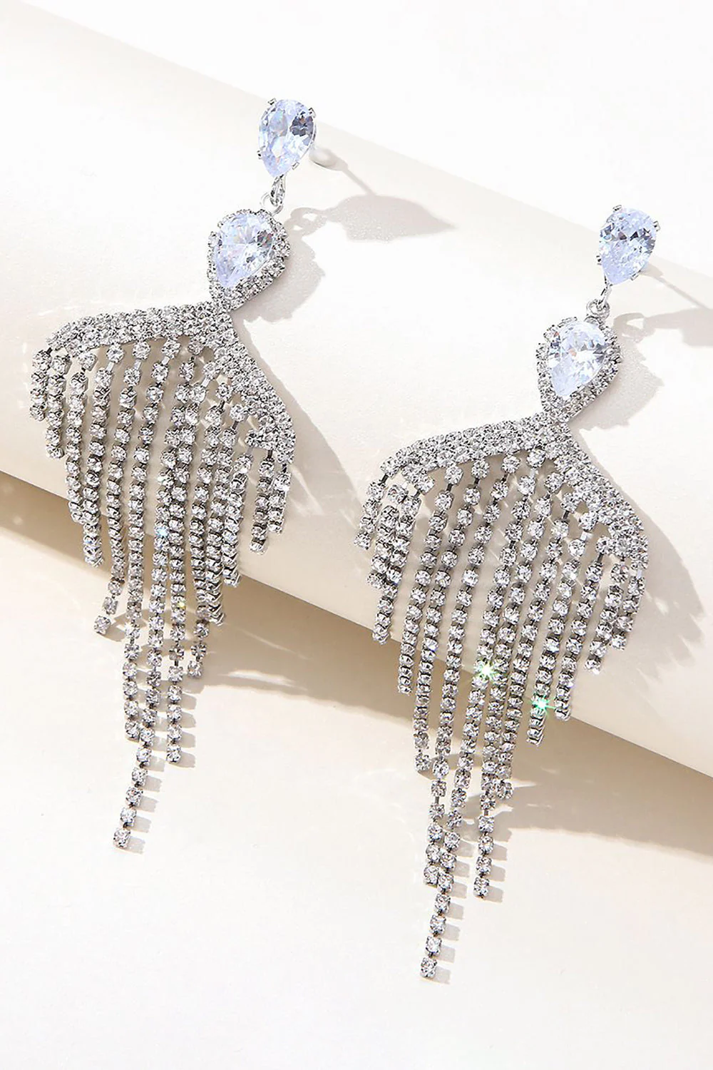 Boucles d’oreilles en Argent Zircon Tassel Strass - Image 4