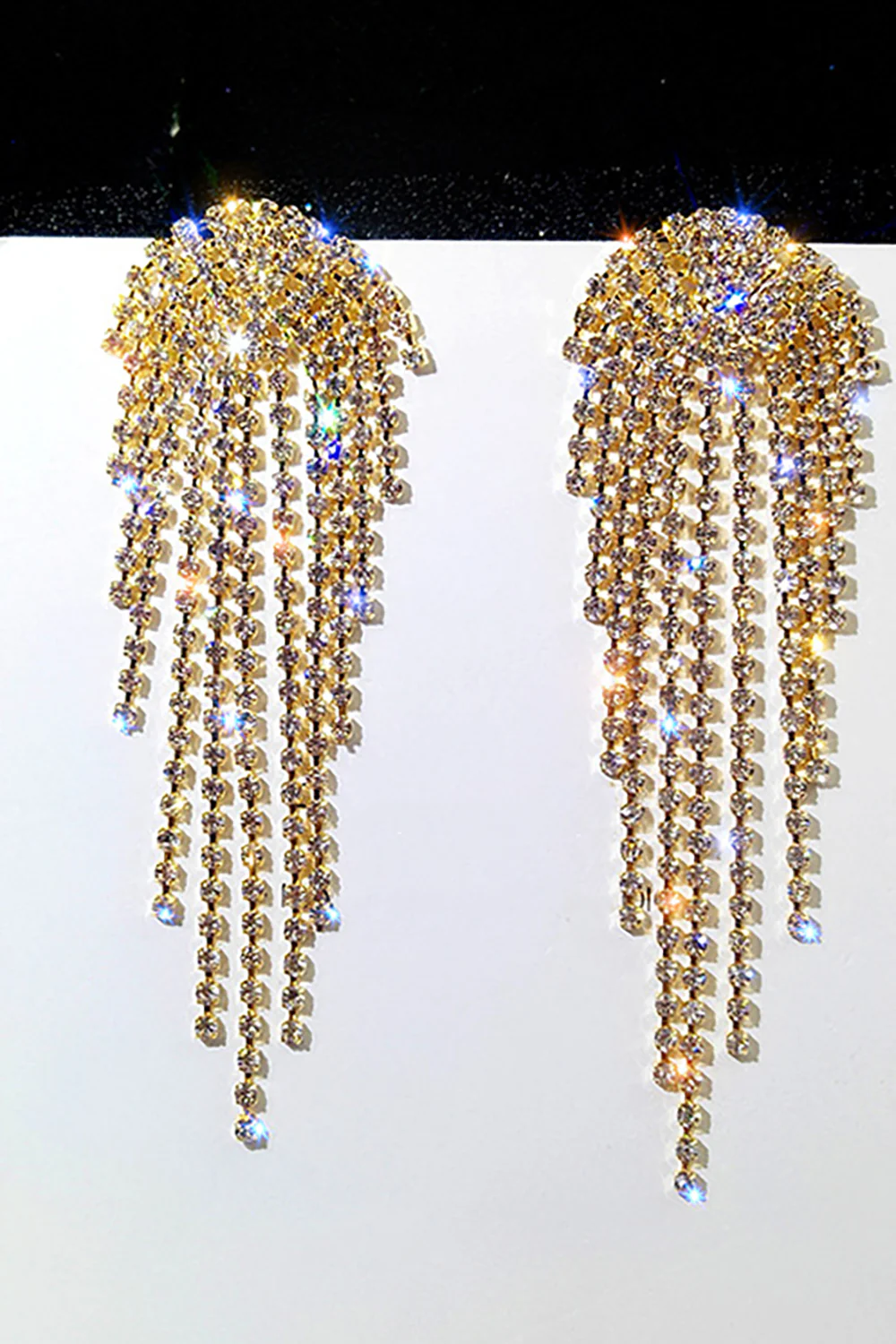 Boucles d’oreilles Gold Rhinestone Drop - Image 3