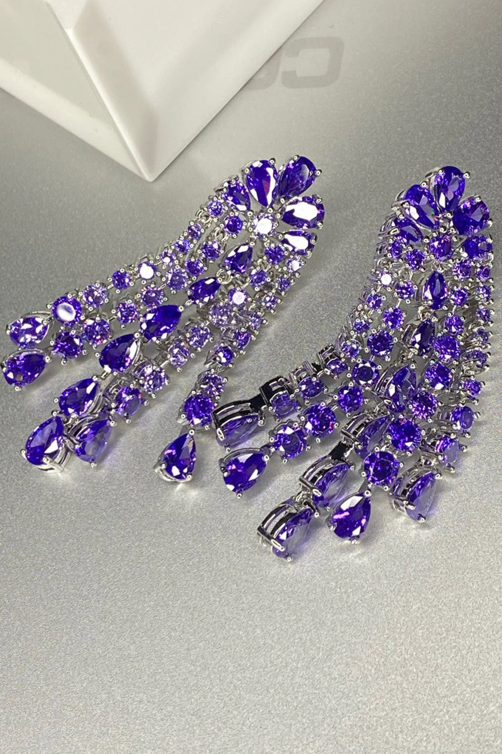 Boucles d’oreilles strass scintillant vert pour femmes - Image 5