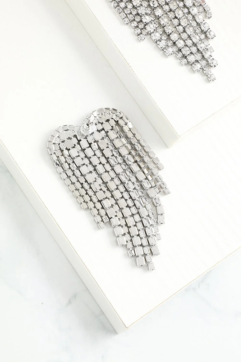 Boucles d'oreilles en Cristal Argenté Brillant - Image 6
