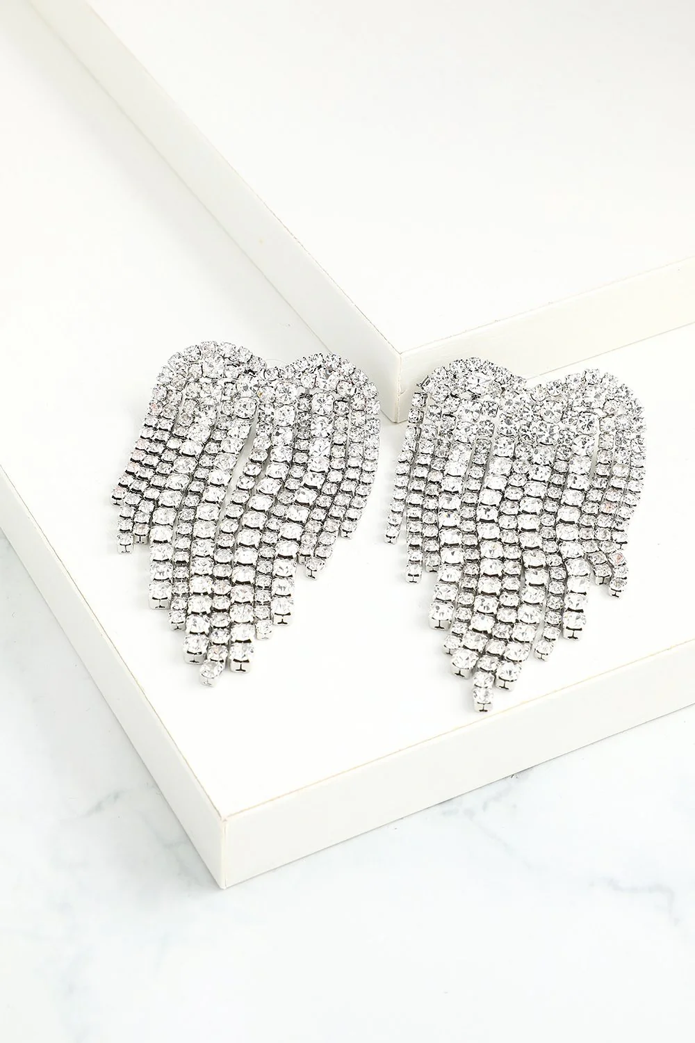 Boucles d'oreilles en Cristal Argenté Brillant - Image 7