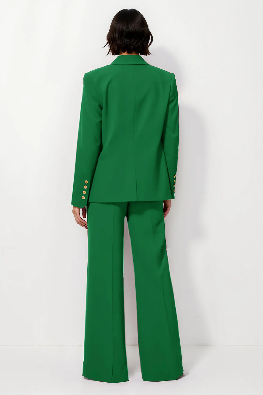 Ensemble femme bordeaux deux pièces à revers cranté avec manches - Image 9