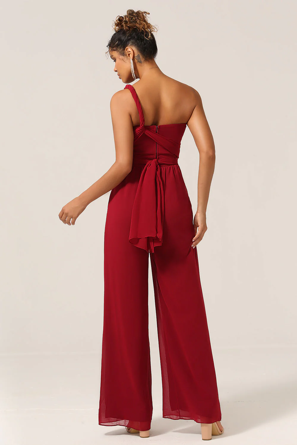 Bourgogne Chiffon Convertible Demoiselle d’honneur Combinaisons - Image 6