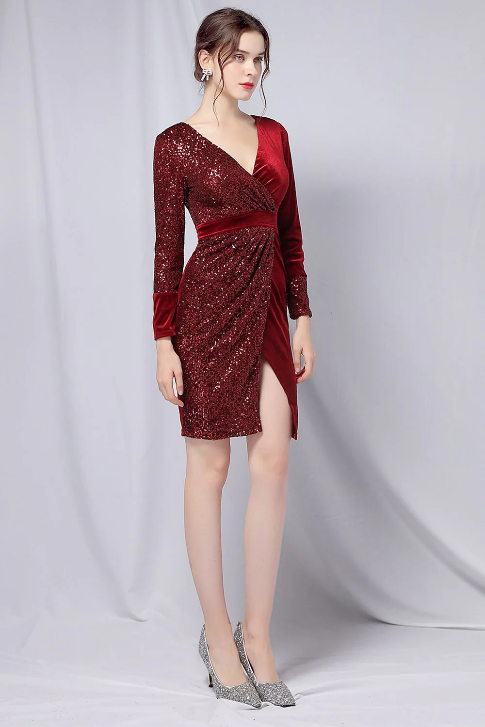 Bourgogne Paillettes & Robe cocktail velours - Image 3