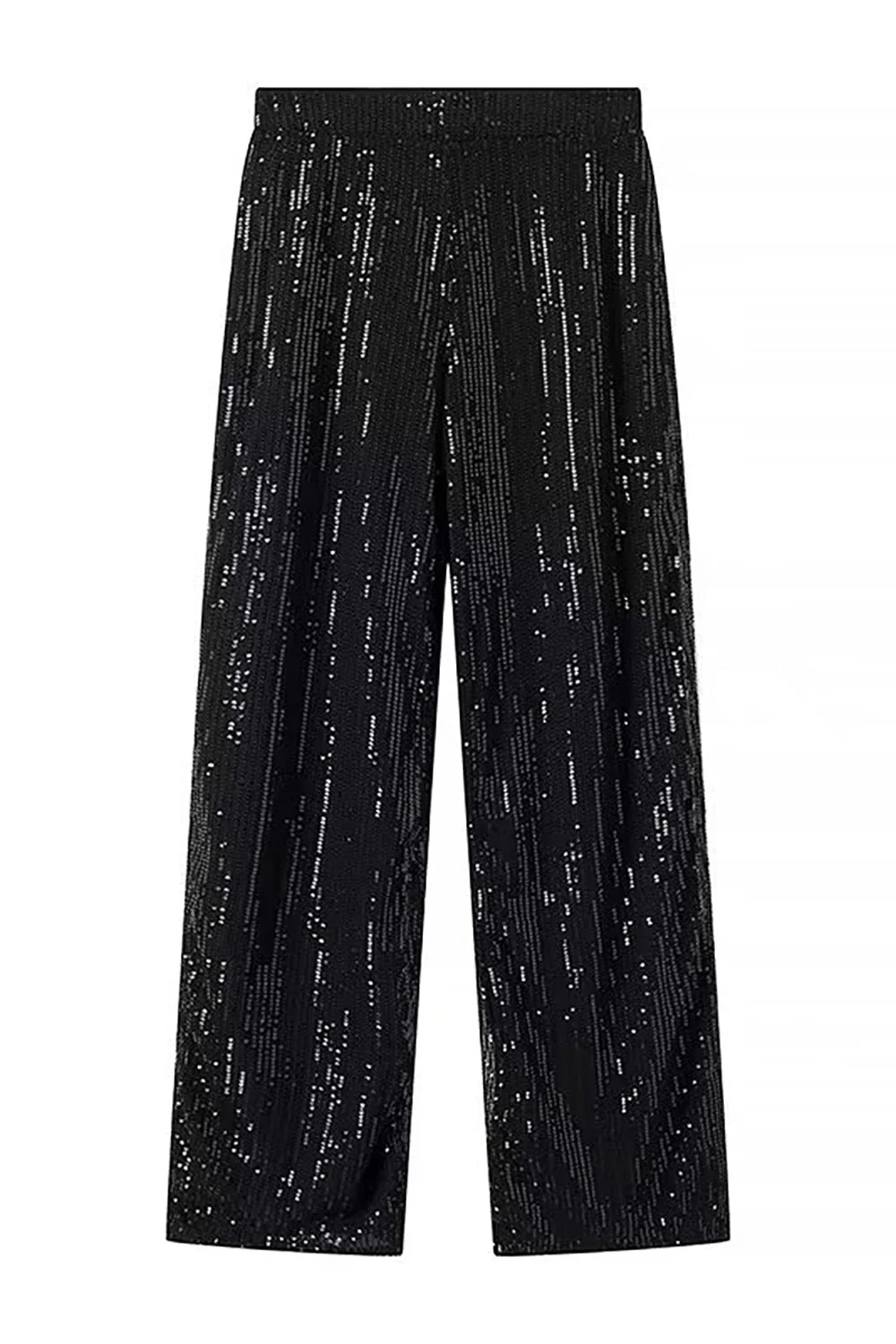 Costume de bal pour femme 2 pièces noir brillant à châle revers et paillettes - Image 4