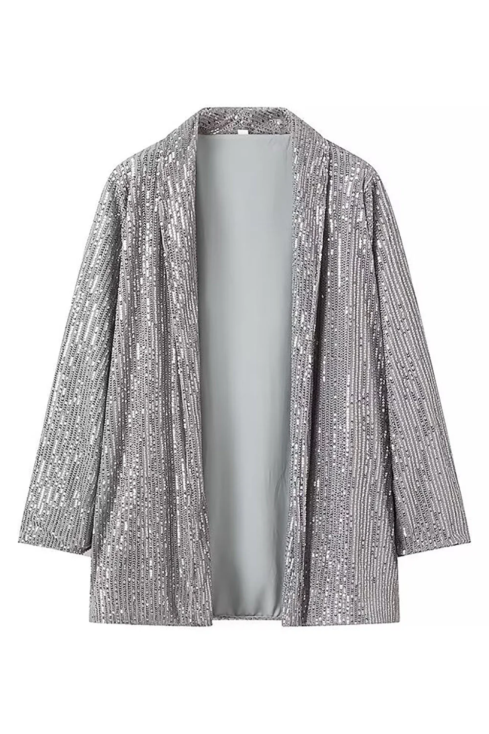 Costume de bal pour femme 2 pièces noir brillant à châle revers et paillettes - Image 7