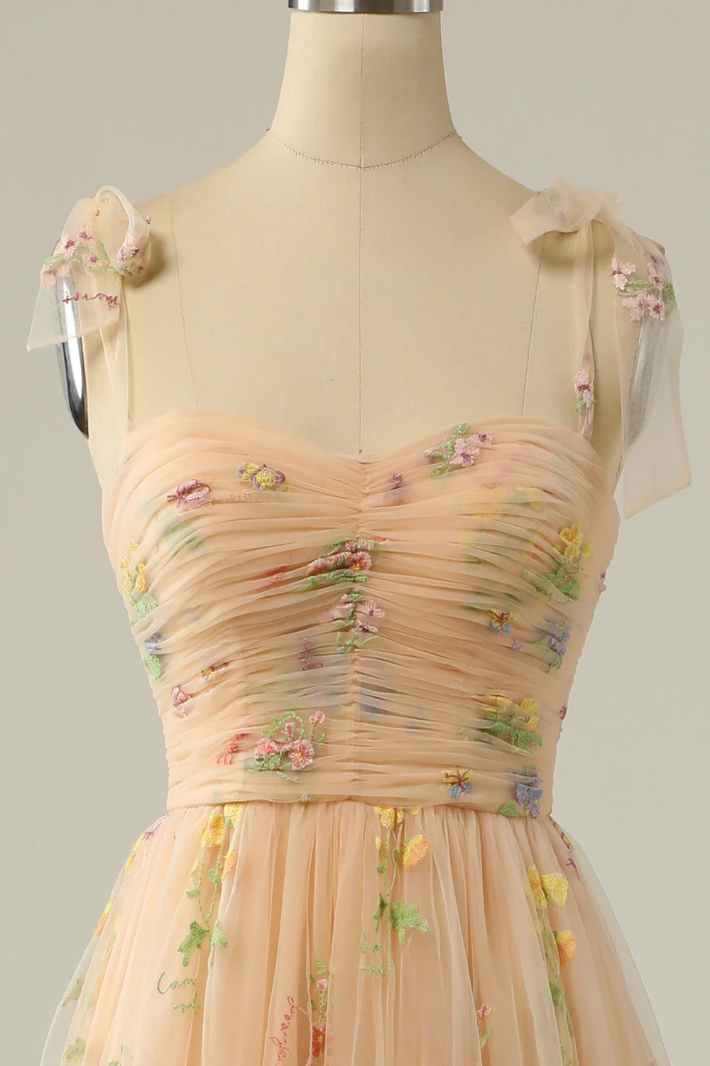 Broderie Champagne Robe Longue Prom - Image 3