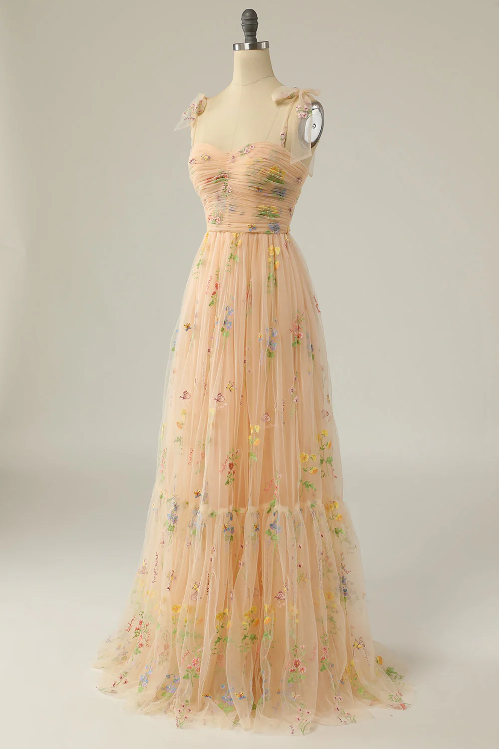 Broderie Champagne Robe Longue Prom - Image 5