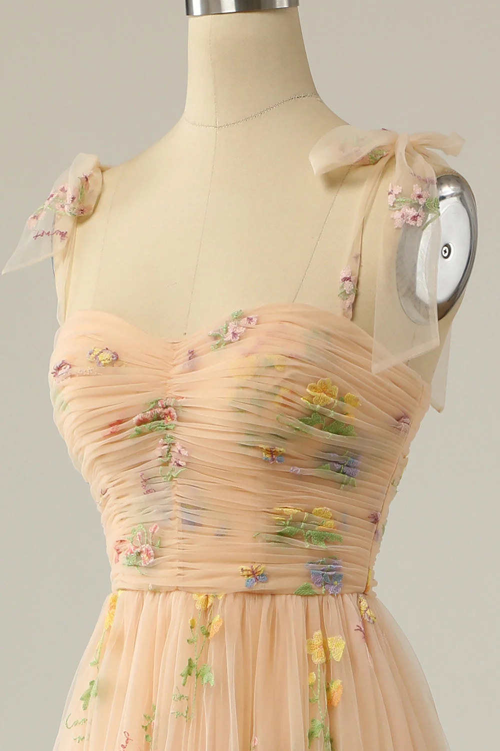 Broderie Champagne Robe Longue Prom - Image 6