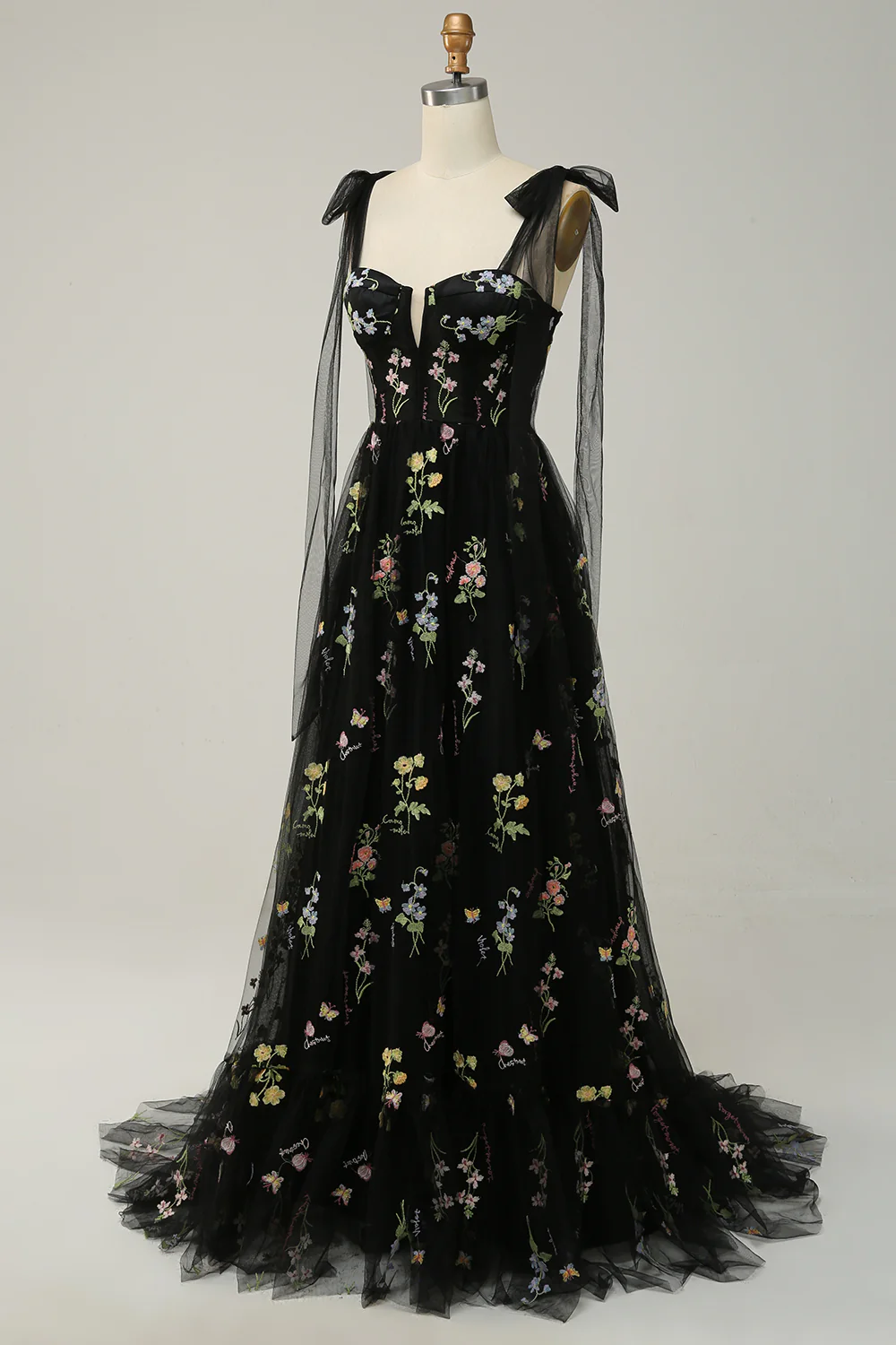 Broderie lilas Corset Robe longue de Soirée - Image 11