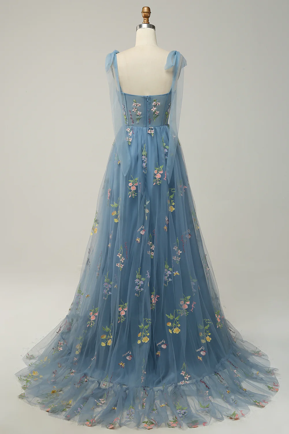 Broderie lilas Corset Robe longue de Soirée - Image 13