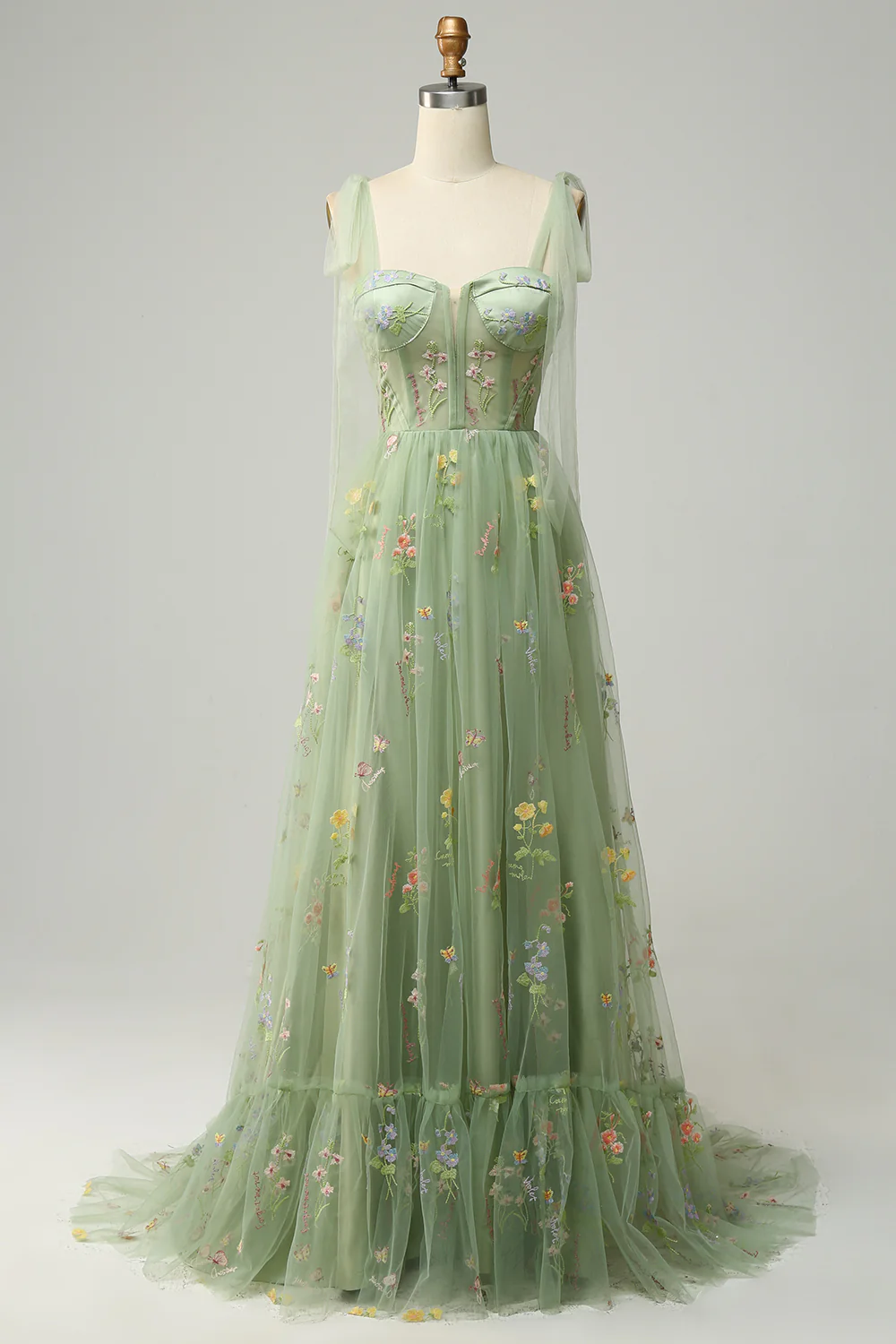 Broderie lilas Corset Robe longue de Soirée - Image 18