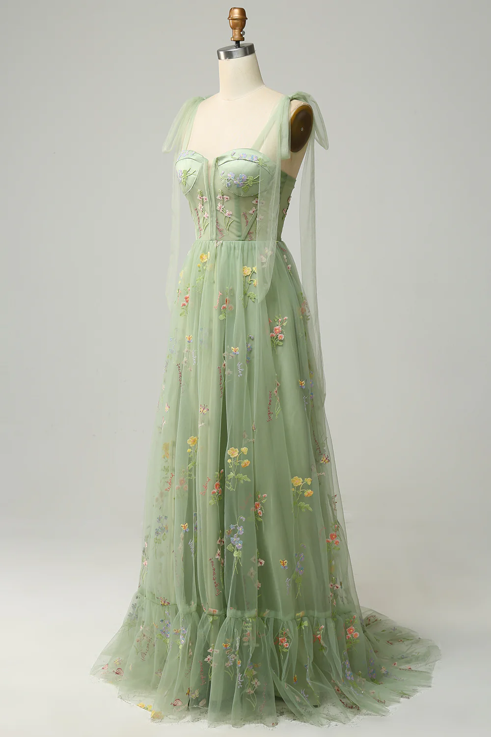 Broderie lilas Corset Robe longue de Soirée - Image 20
