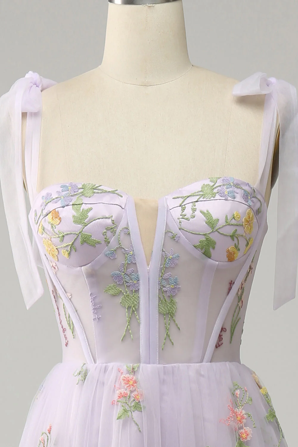 Broderie Noir Corset Robe longue de Soirée - Image 12