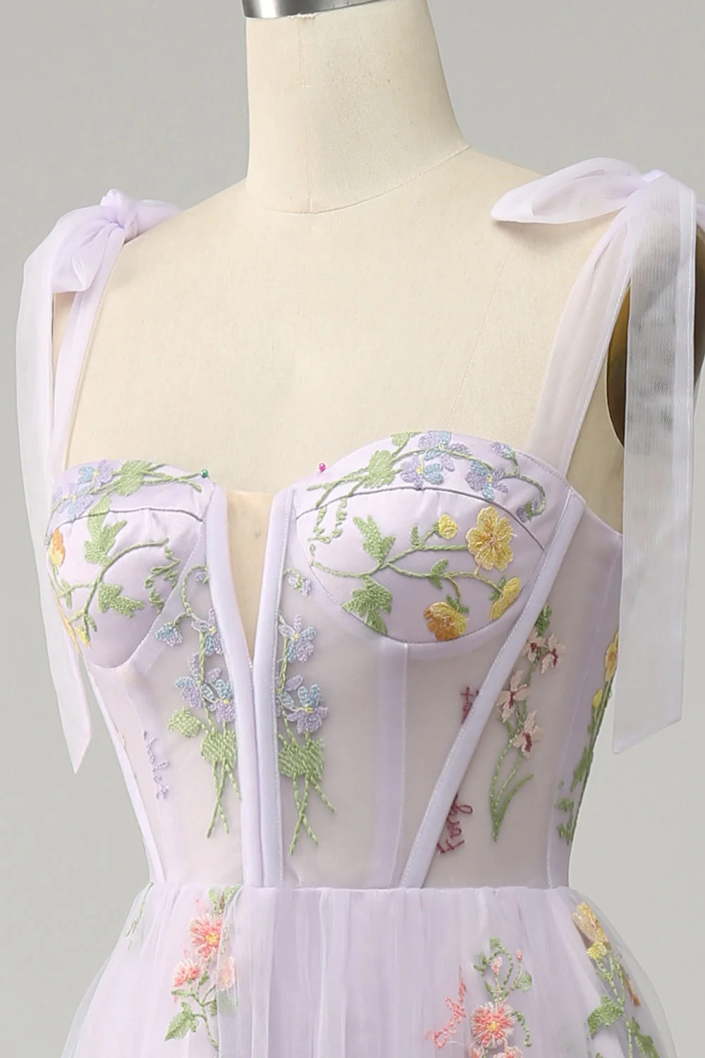 Broderie Noir Corset Robe longue de Soirée - Image 14