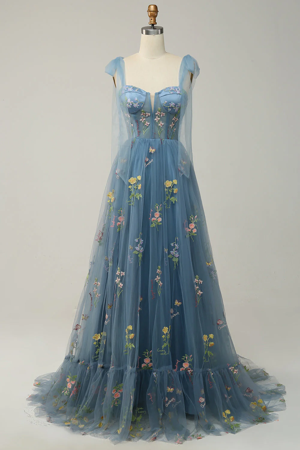 Broderie Noir Corset Robe longue de Soirée - Image 18