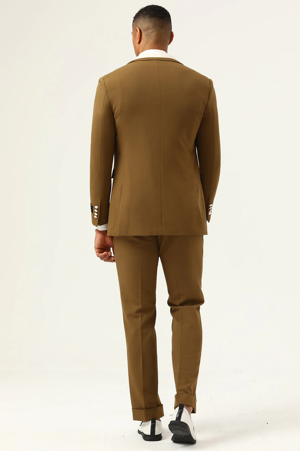 Brown Peak Lapel Single Button Costumes de bal pour hommes - Image 2