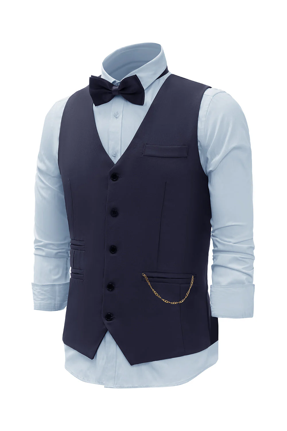 Burgundy Shawl Lapel Single Breasted Men’s Suit Vest - Image 6