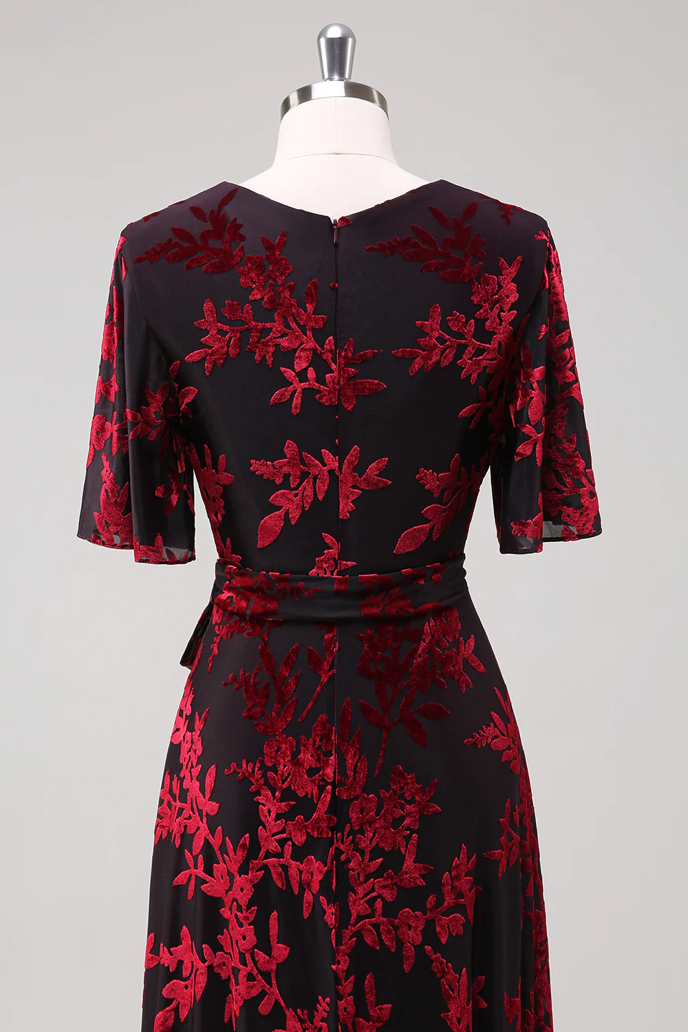 Burnout Velvet Vert foncé Robe de mère de mariée - Image 14