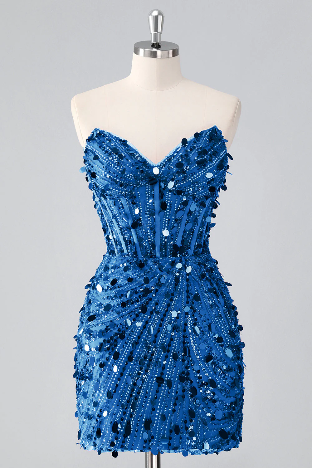 Bustier scintillant bustier serré à paillettes corset robe de bal avec perles - Image 17