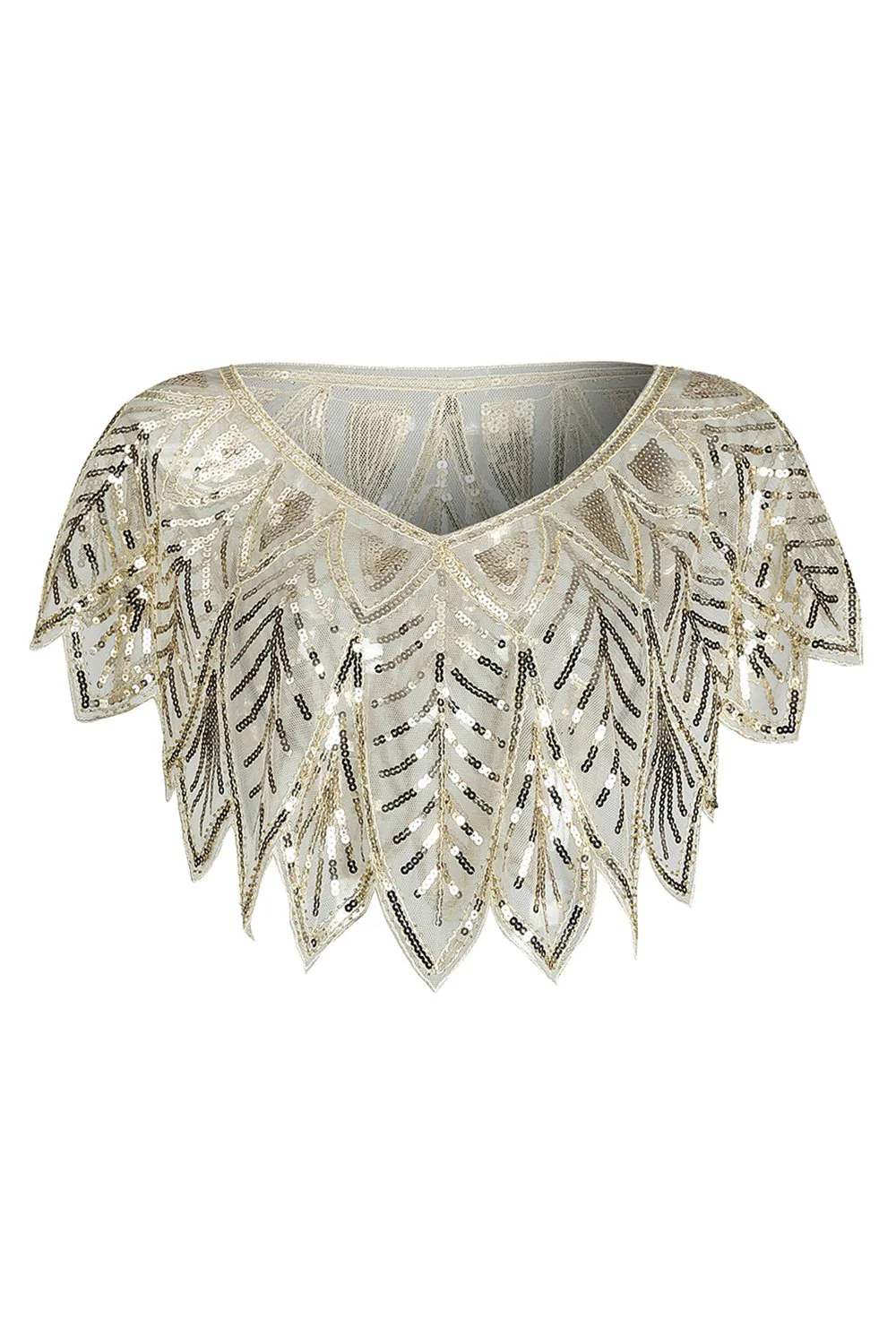Cape à Paillettes Noires et Dorées des Années 1920 - Image 10