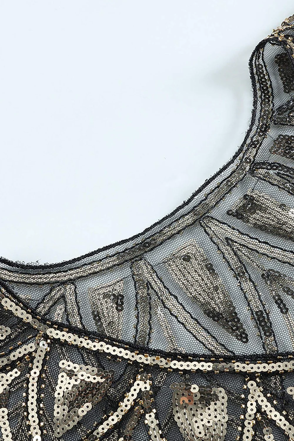 Cape à Paillettes Noires et Dorées des Années 1920 - Image 5
